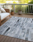 LOOMLAN Rugs Laventhia Blue Washable Indoor-Outdoor Rug