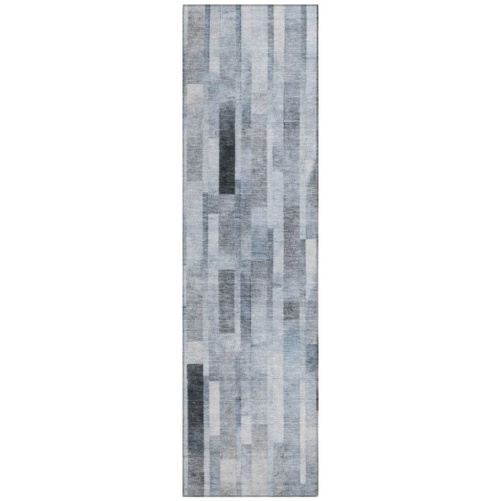 LOOMLAN Rugs Laventhia Blue Washable Indoor-Outdoor Rug