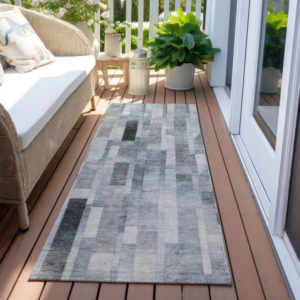 LOOMLAN Rugs Laventhia Blue Washable Indoor-Outdoor Rug