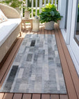 LOOMLAN Rugs Laventhia Blue Washable Indoor-Outdoor Rug