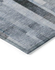 LOOMLAN Rugs Laventhia Blue Washable Indoor-Outdoor Rug
