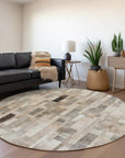 LOOMLAN Rugs Laventhia Brown Washable Indoor-Outdoor Rug