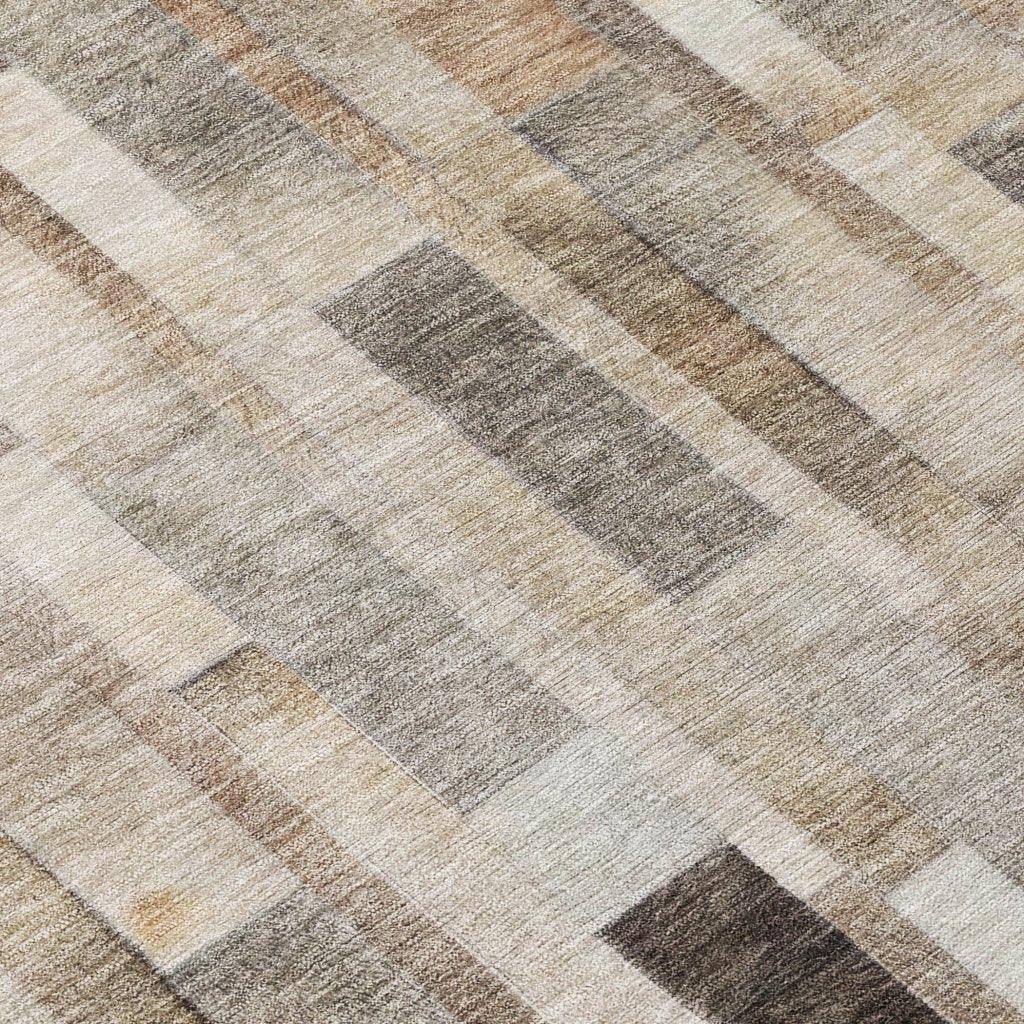 LOOMLAN Rugs Laventhia Brown Washable Indoor-Outdoor Rug