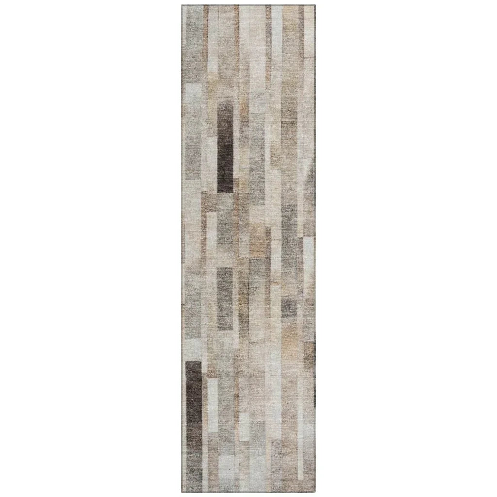 LOOMLAN Rugs Laventhia Brown Washable Indoor-Outdoor Rug