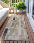 LOOMLAN Rugs Laventhia Brown Washable Indoor-Outdoor Rug