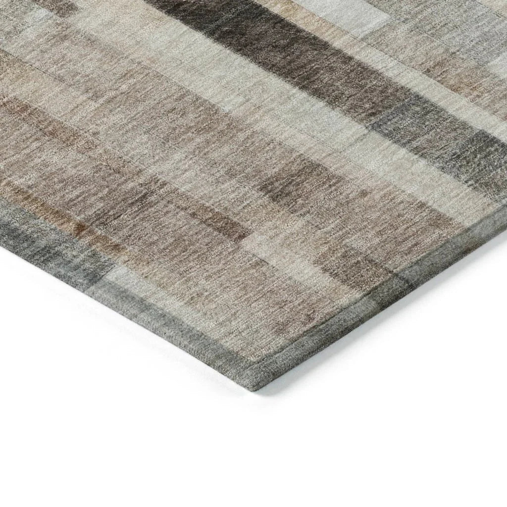 LOOMLAN Rugs Laventhia Brown Washable Indoor-Outdoor Rug