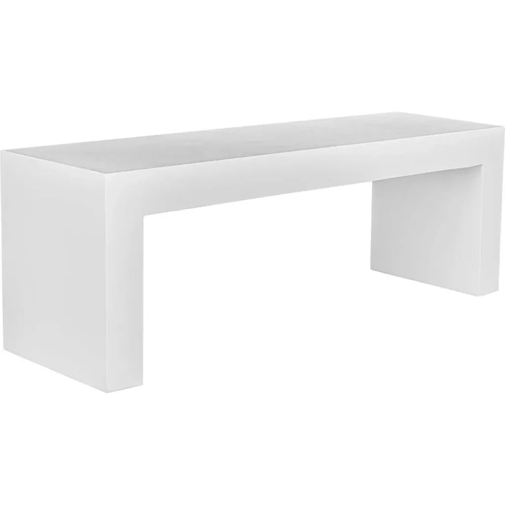 Lazarus Cement White Outdoor Bench-Outdoor Benches-Moe's Home-LOOMLAN