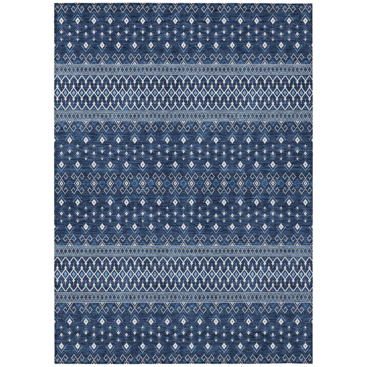 Addison Rugs Lazy Rivers Blue Washable Indoor-Outdoor Rug