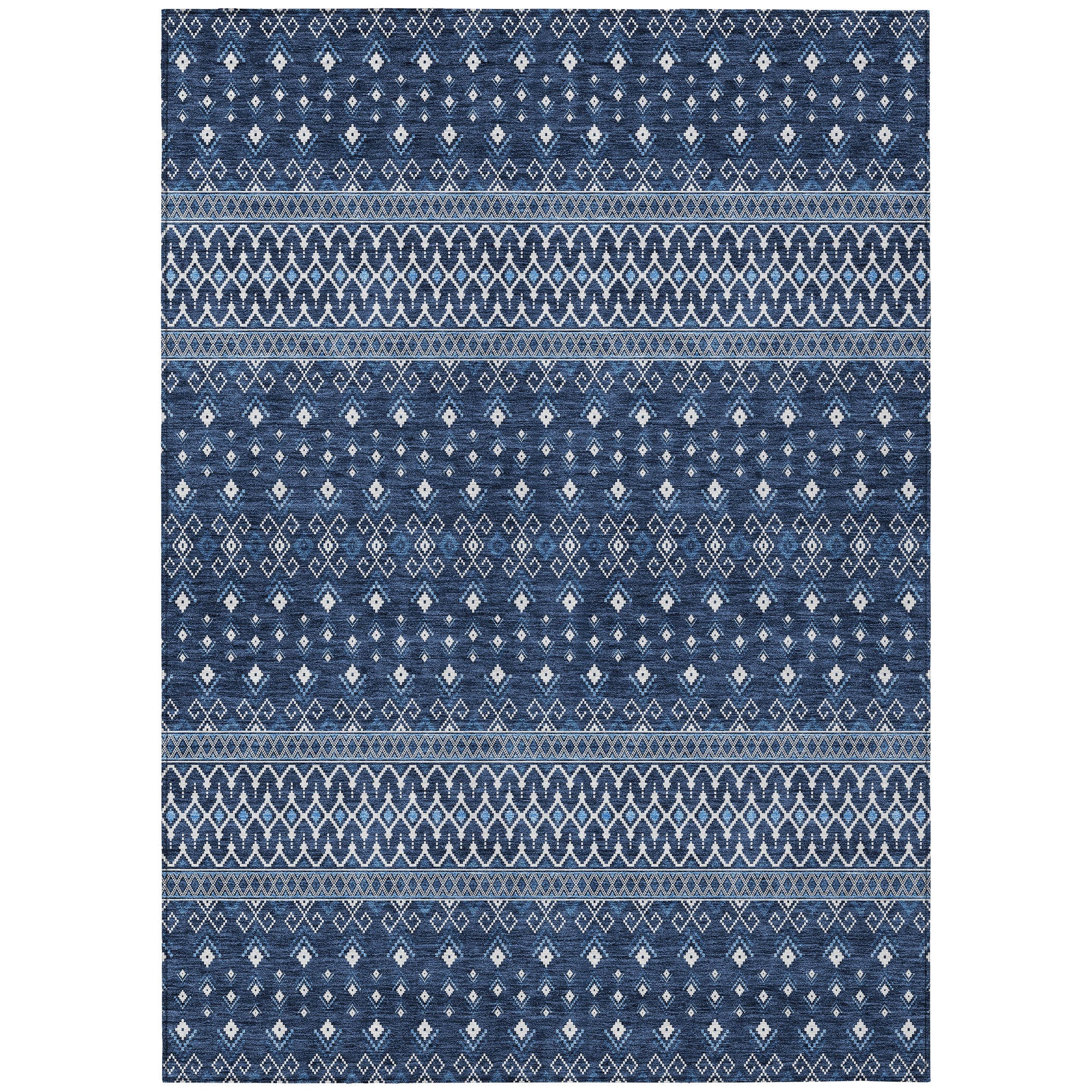 Addison Rugs Lazy Rivers Blue Washable Indoor-Outdoor Rug
