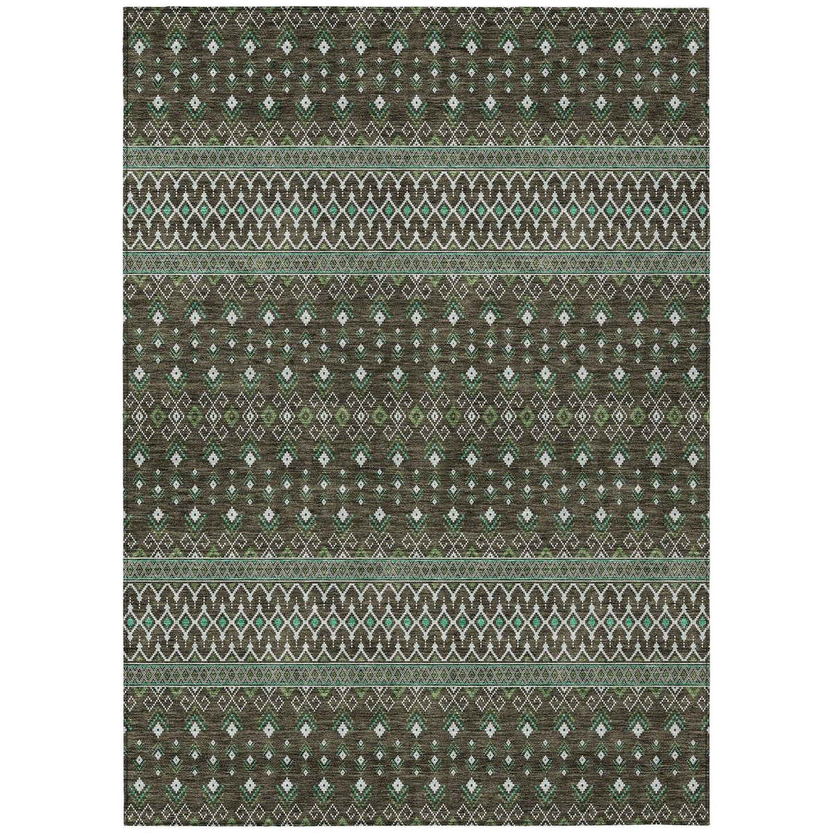 Addison Rugs Lazy Rivers Brown Washable Indoor-Outdoor Rug