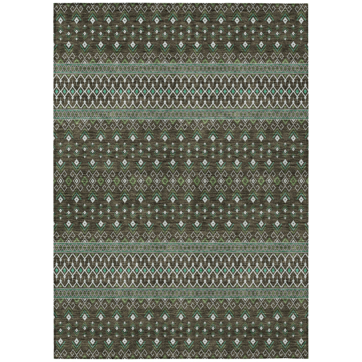 Addison Rugs Lazy Rivers Brown Washable Indoor-Outdoor Rug