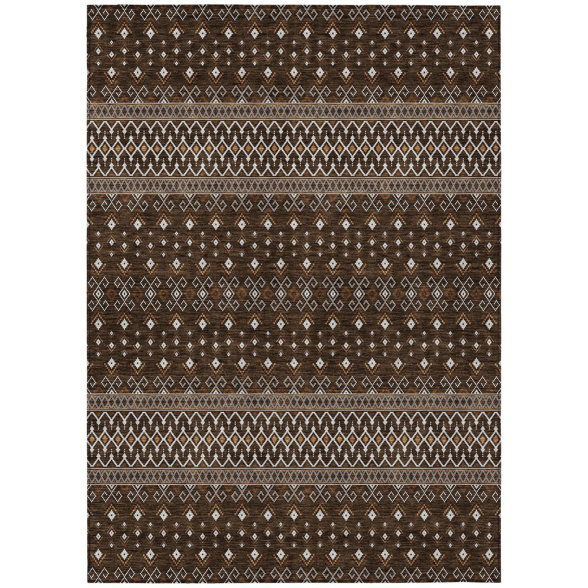 Addison Rugs Lazy Rivers Chocolate Washable Indoor-Outdoor Rug
