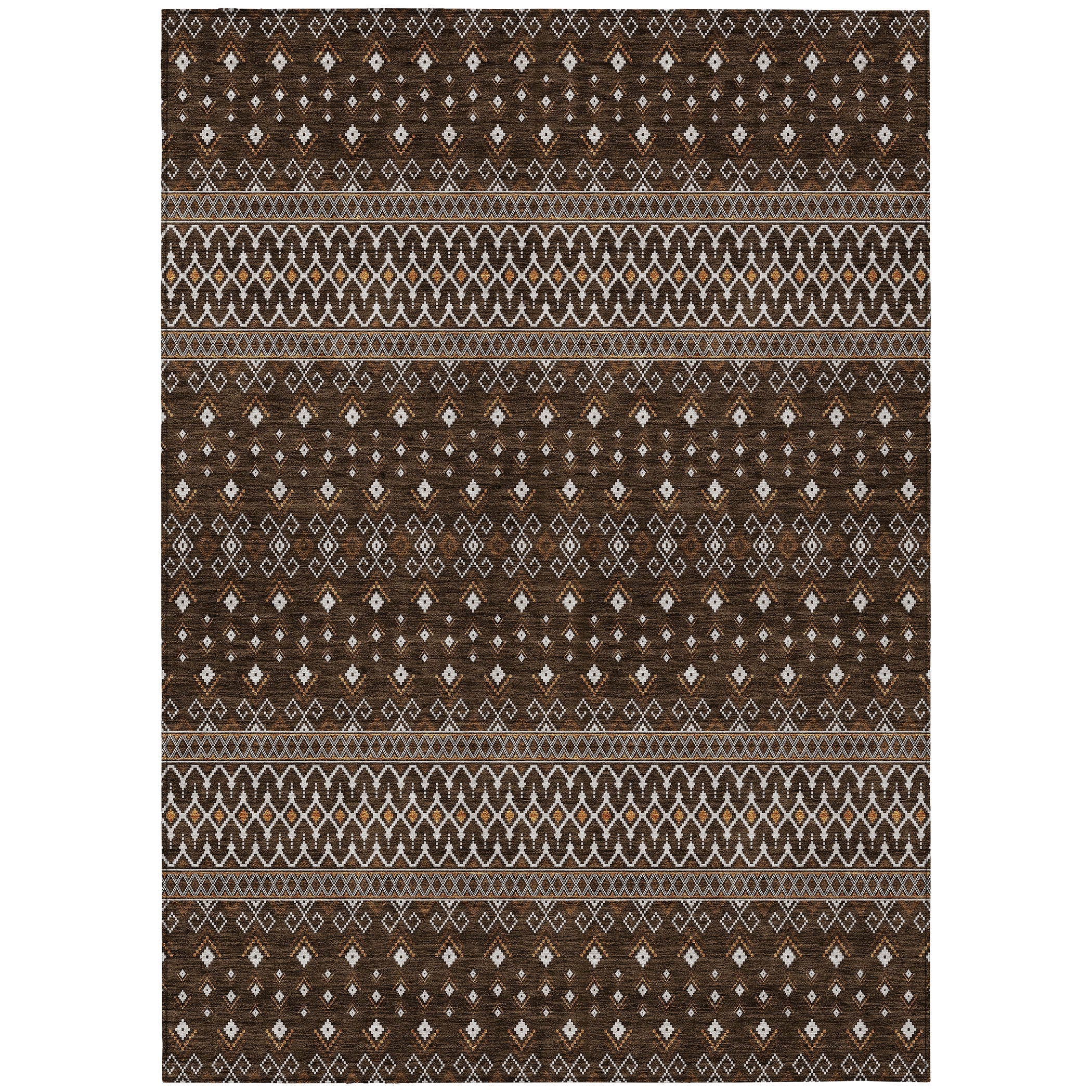 Addison Rugs Lazy Rivers Chocolate Washable Indoor-Outdoor Rug