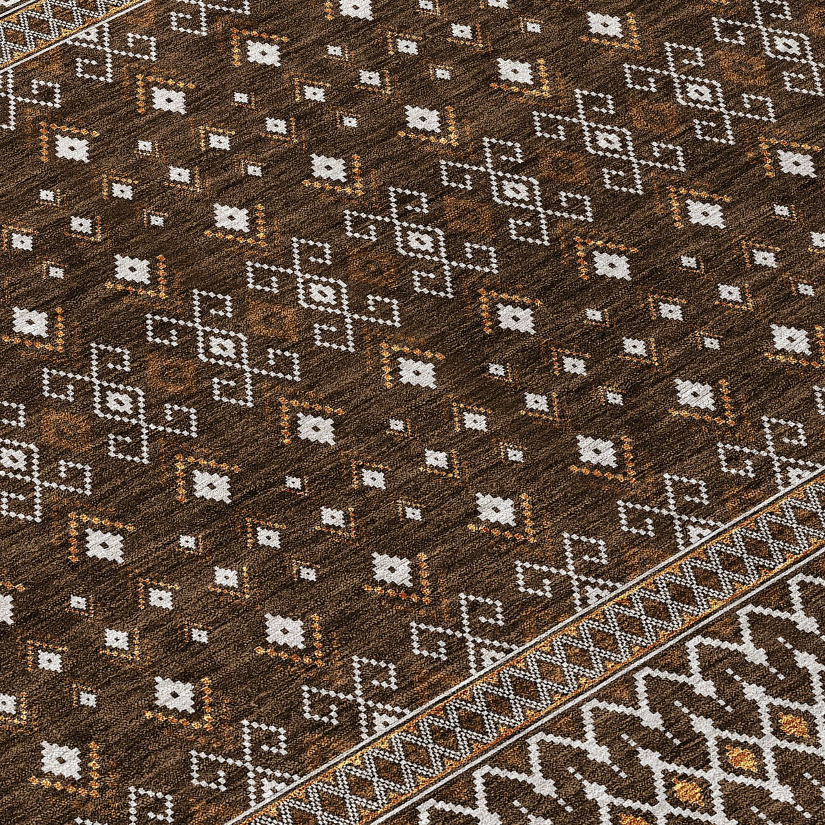 Addison Rugs Lazy Rivers Chocolate Washable Indoor-Outdoor Rug