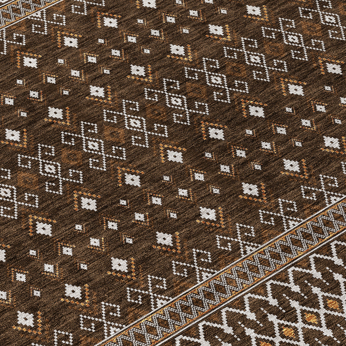 Addison Rugs Lazy Rivers Chocolate Washable Indoor-Outdoor Rug