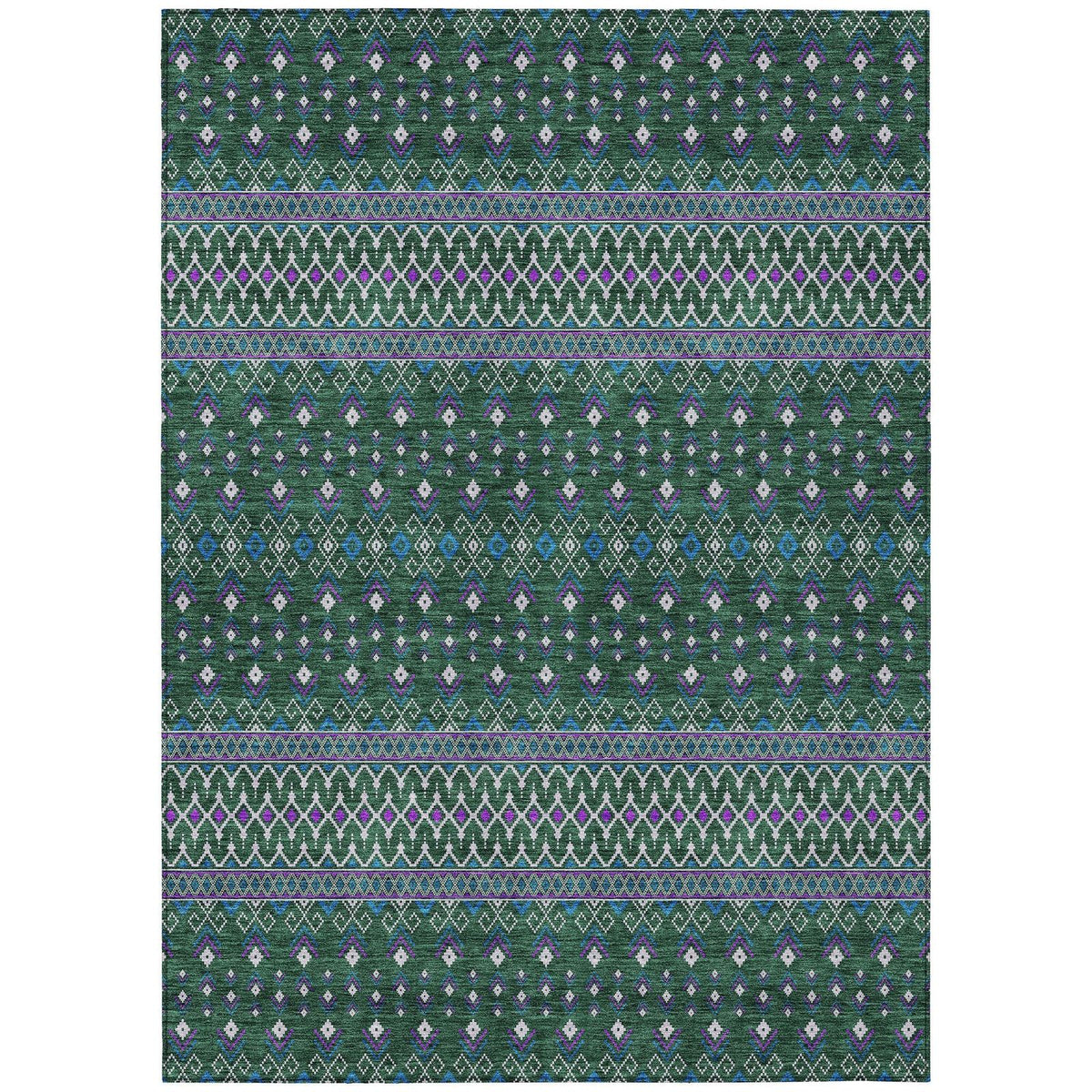 Addison Rugs Lazy Rivers Green Washable Indoor-Outdoor Rug