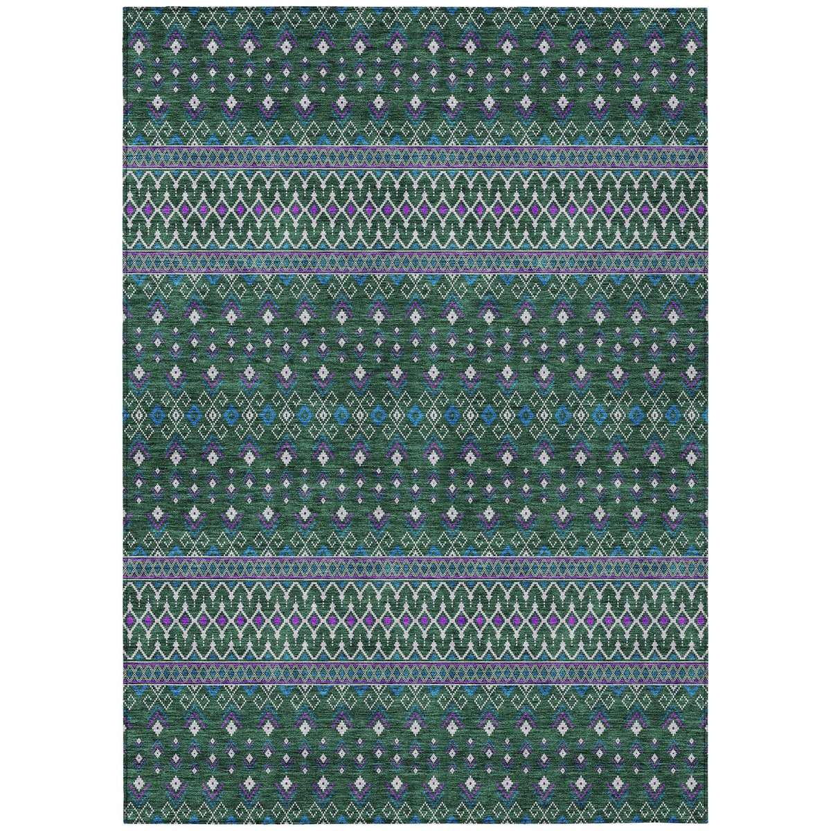Addison Rugs Lazy Rivers Green Washable Indoor-Outdoor Rug
