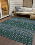 Addison Rugs Lazy Rivers Green Washable Indoor-Outdoor Rug