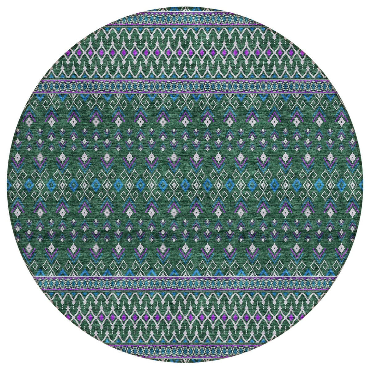 Addison Rugs Lazy Rivers Green Washable Indoor-Outdoor Rug