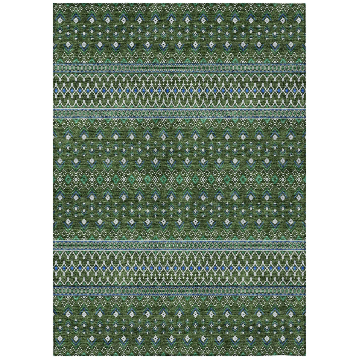 Addison Rugs Lazy Rivers Olive Washable Indoor-Outdoor Rug