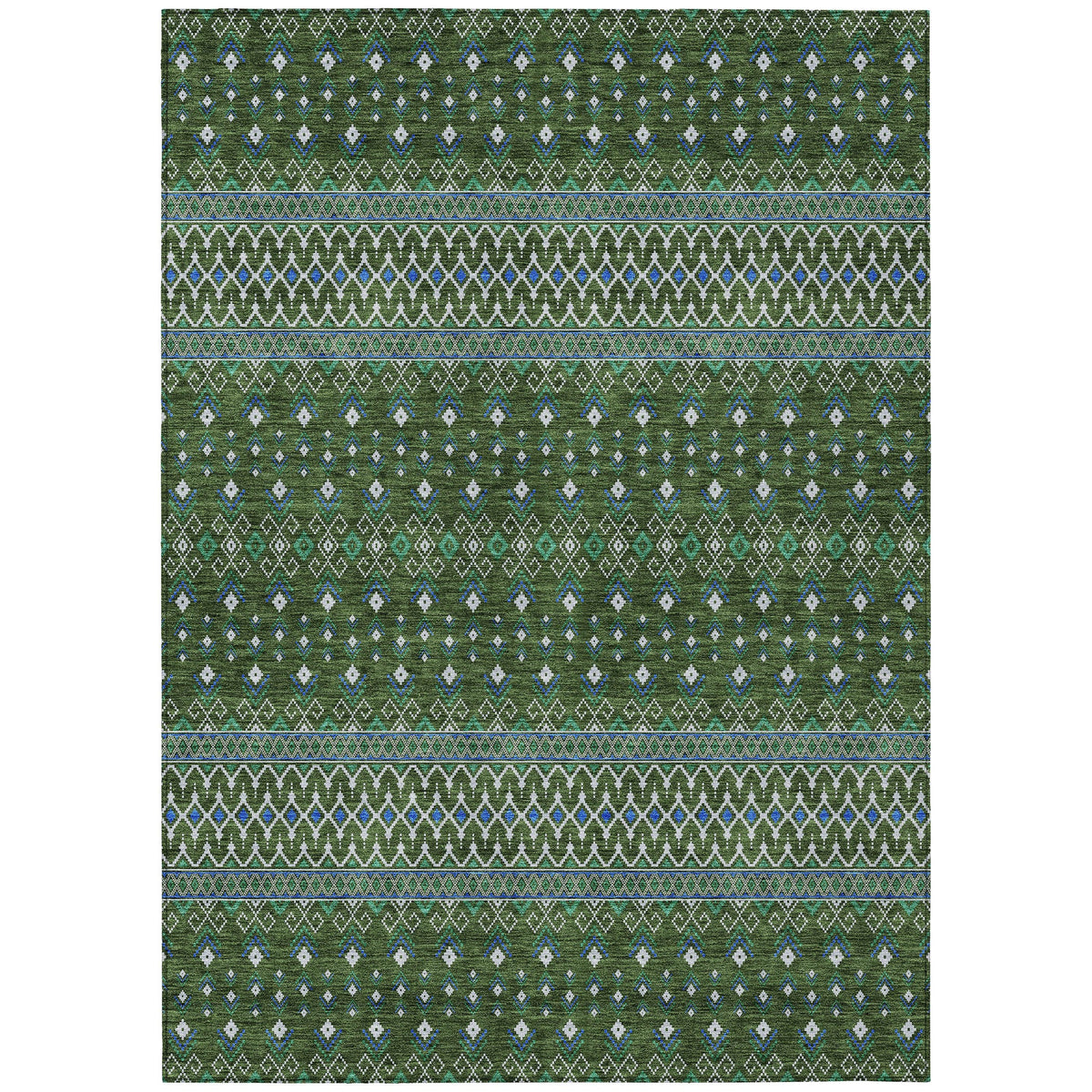 Addison Rugs Lazy Rivers Olive Washable Indoor-Outdoor Rug