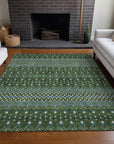 Addison Rugs Lazy Rivers Olive Washable Indoor-Outdoor Rug