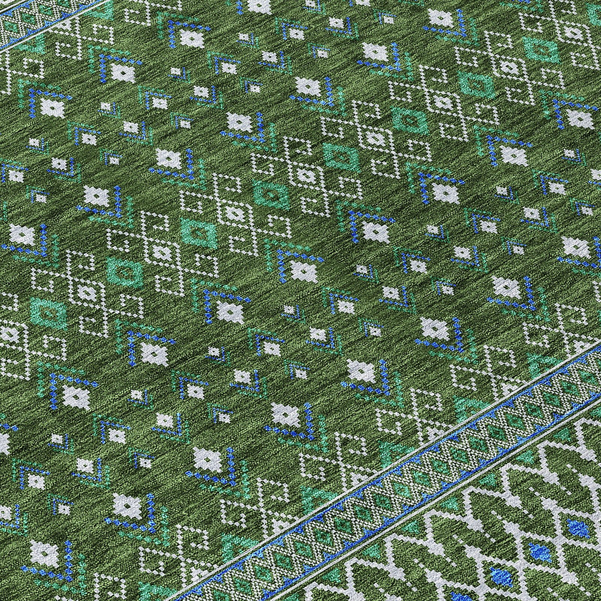 Addison Rugs Lazy Rivers Olive Washable Indoor-Outdoor Rug