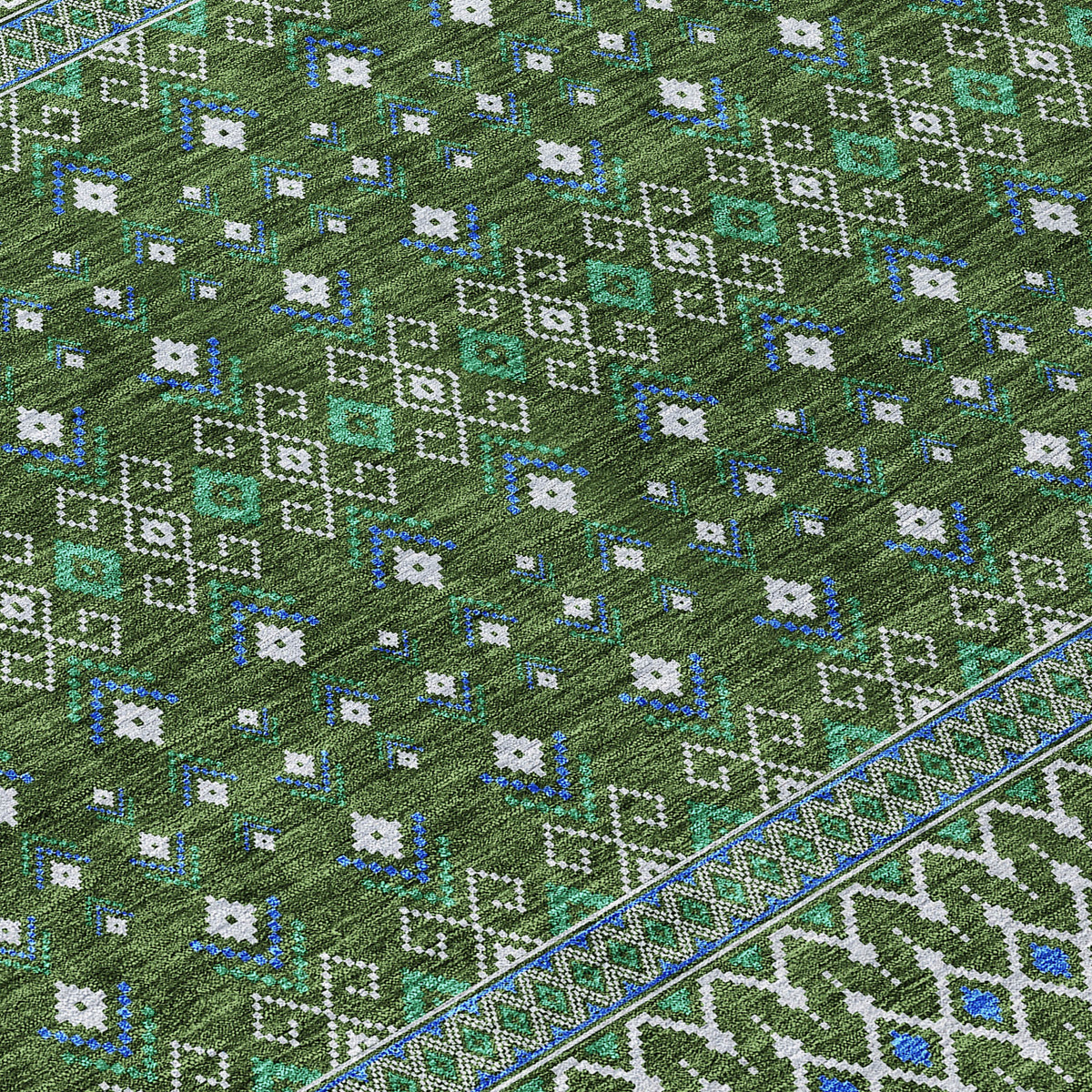 Addison Rugs Lazy Rivers Olive Washable Indoor-Outdoor Rug