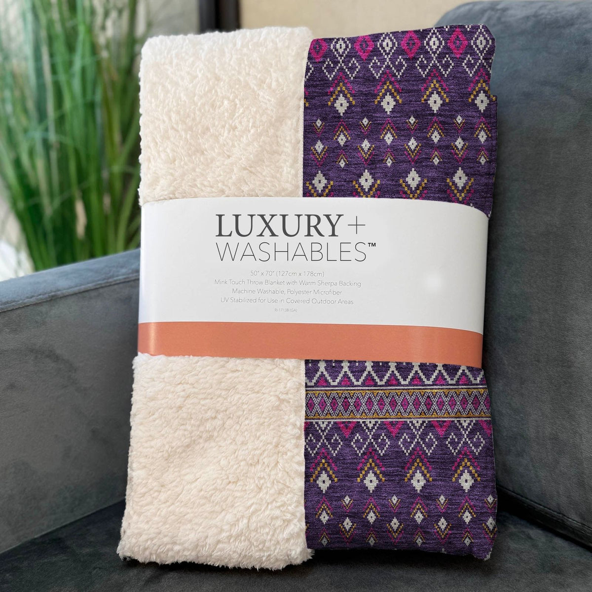 Addison Rugs Lazy Rivers Purple Washable Indoor-Outdoor Rug