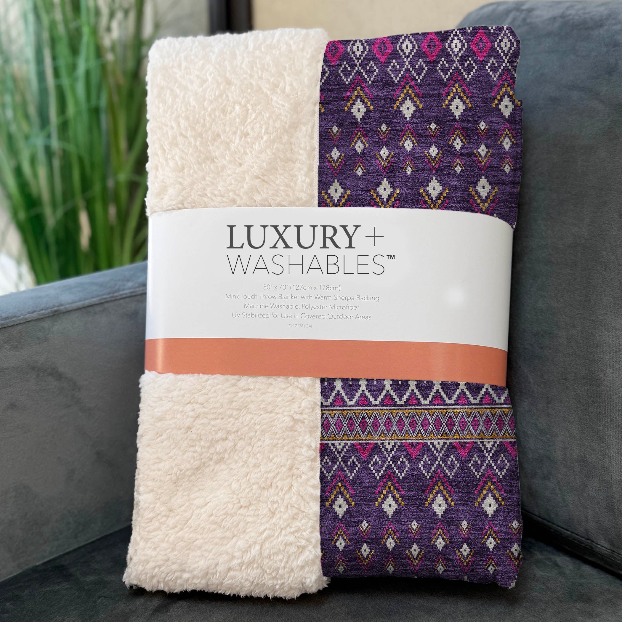 Addison Rugs Lazy Rivers Purple Washable Indoor-Outdoor Rug