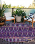 Addison Rugs Lazy Rivers Purple Indoor-Outdoor Rug with Matching Throw