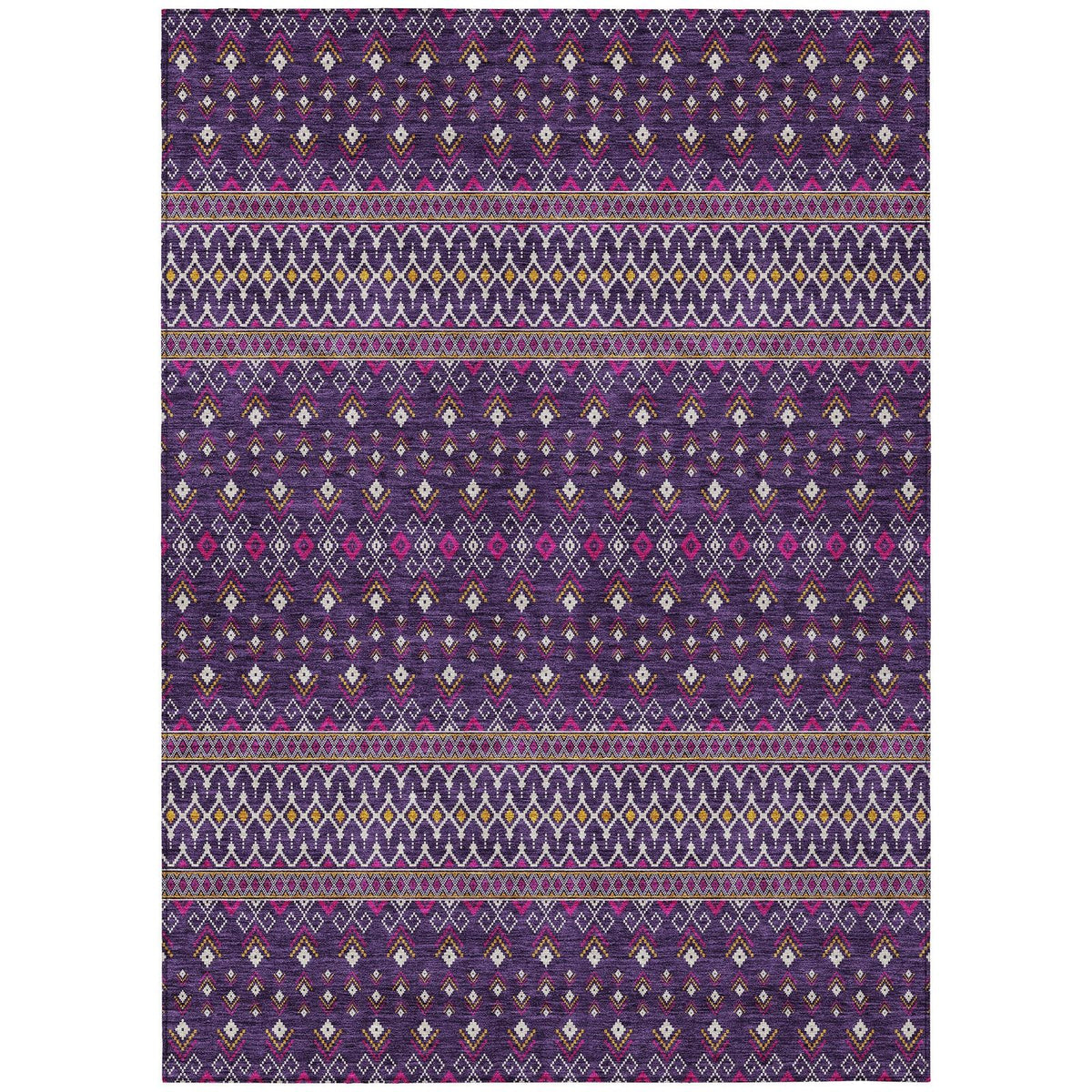 Addison Rugs Lazy Rivers Purple Washable Indoor-Outdoor Rug