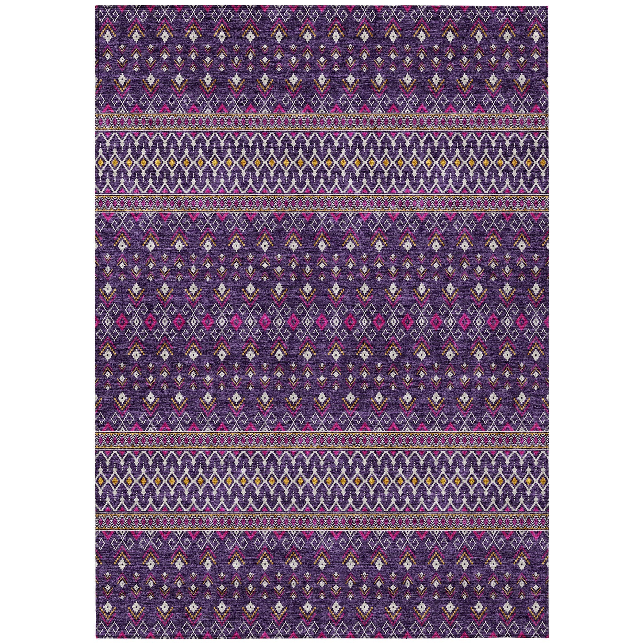 Addison Rugs Lazy Rivers Purple Washable Indoor-Outdoor Rug