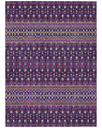 Addison Rugs Lazy Rivers Purple Indoor-Outdoor Rug with Matching Throw