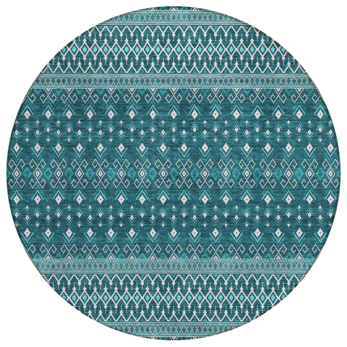 Addison Rugs Lazy Rivers Teal Washable Indoor-Outdoor Rug