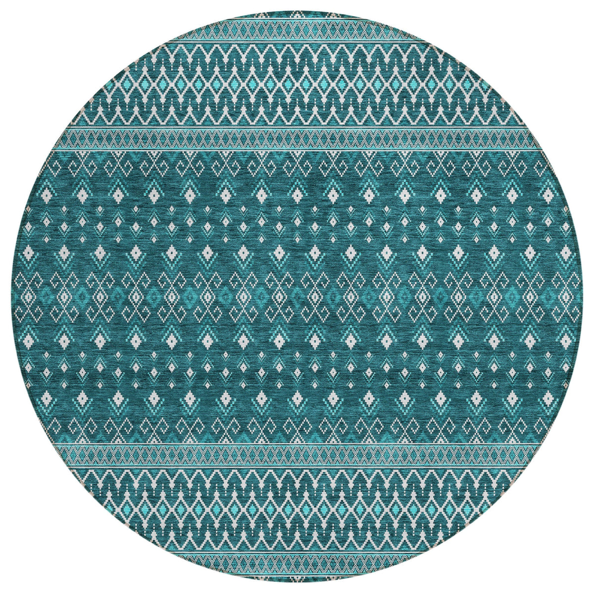 Addison Rugs Lazy Rivers Teal Washable Indoor-Outdoor Rug