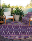 Addison Rugs Lazy Rivers Purple Indoor-Outdoor Rug with Matching Throw