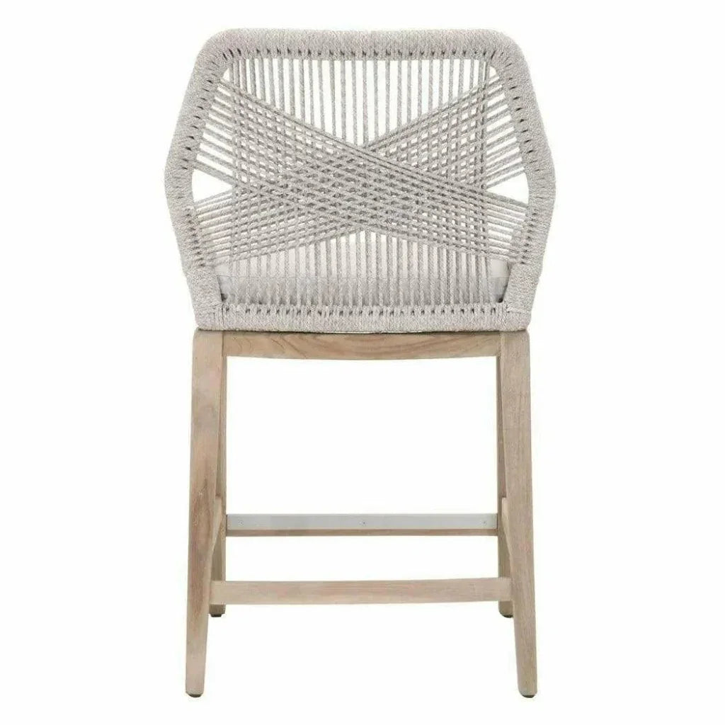 Loom Outdoor Rope Counter Stool Taupe Flat Rope Wood-Outdoor Counter Stools-Essentials For Living-LOOMLAN