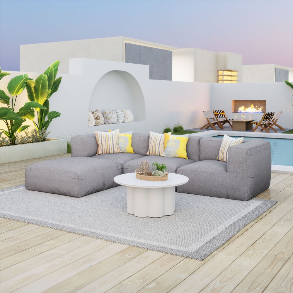 Zuo Modern Luanda Olefin Fabric Outdoor Ottoman