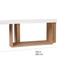 Lucca Teak and Concrete Counter Table - Ivory White Outdoor Accent Table