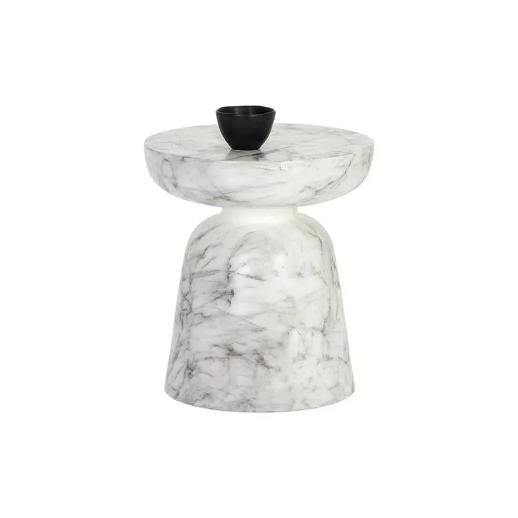 SUNPAN Lucida Concrete Outdoor Round End Table