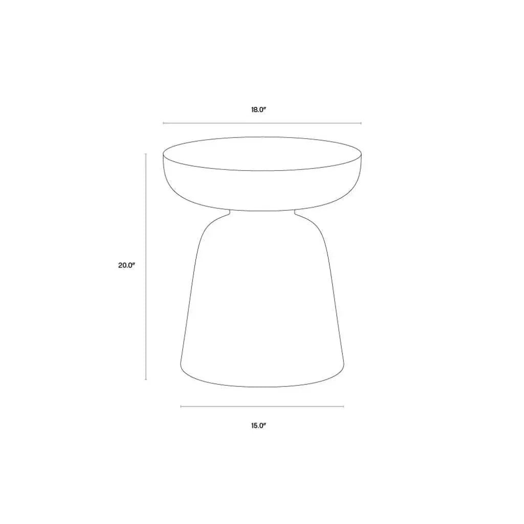 SUNPAN Lucida Concrete Outdoor Round End Table
