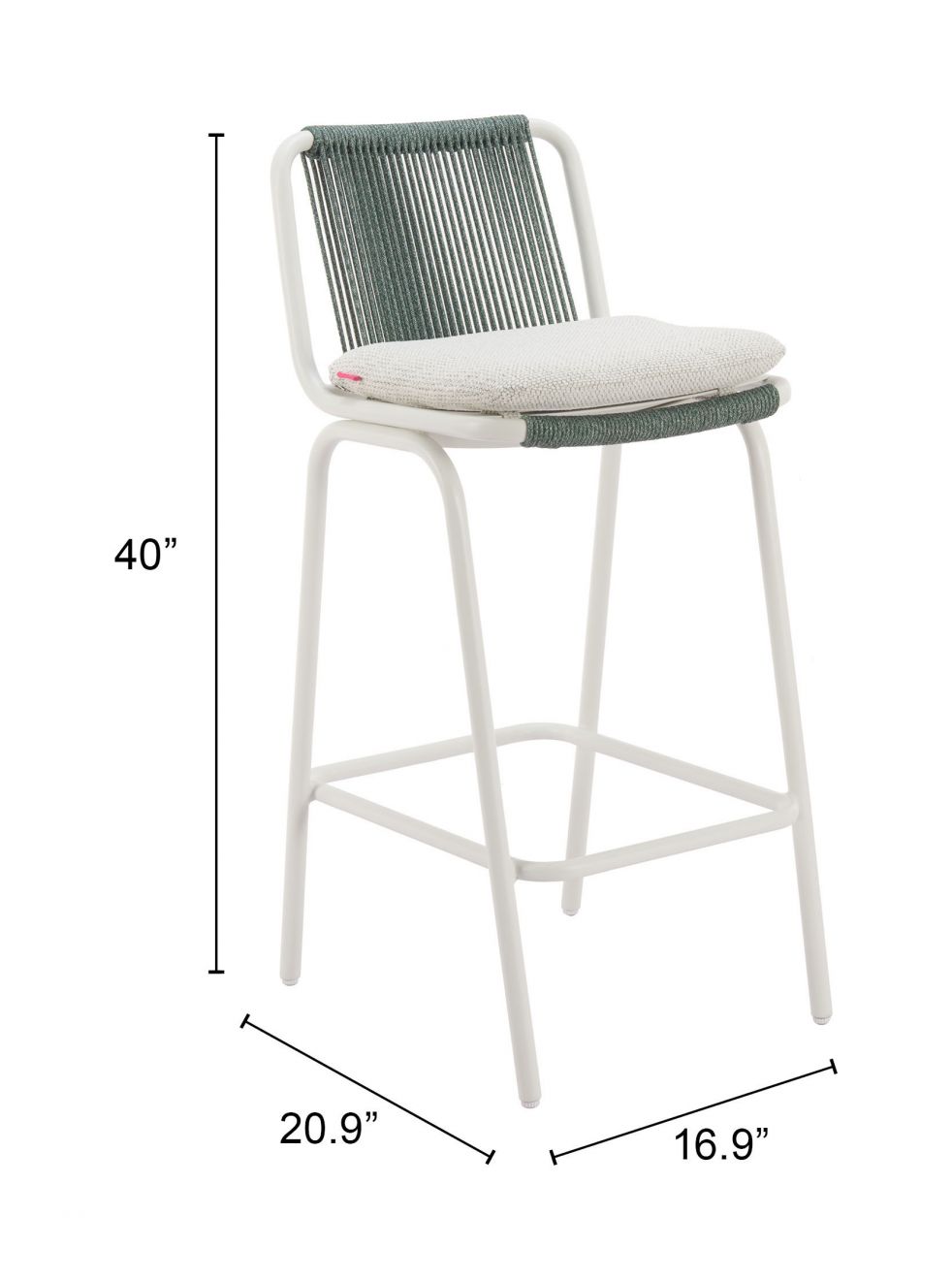 Zuo Modern Luft Olefin Fabric Outdoor Barstool 2PC
