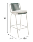 Zuo Modern Luft Olefin Fabric Outdoor Barstool 2PC