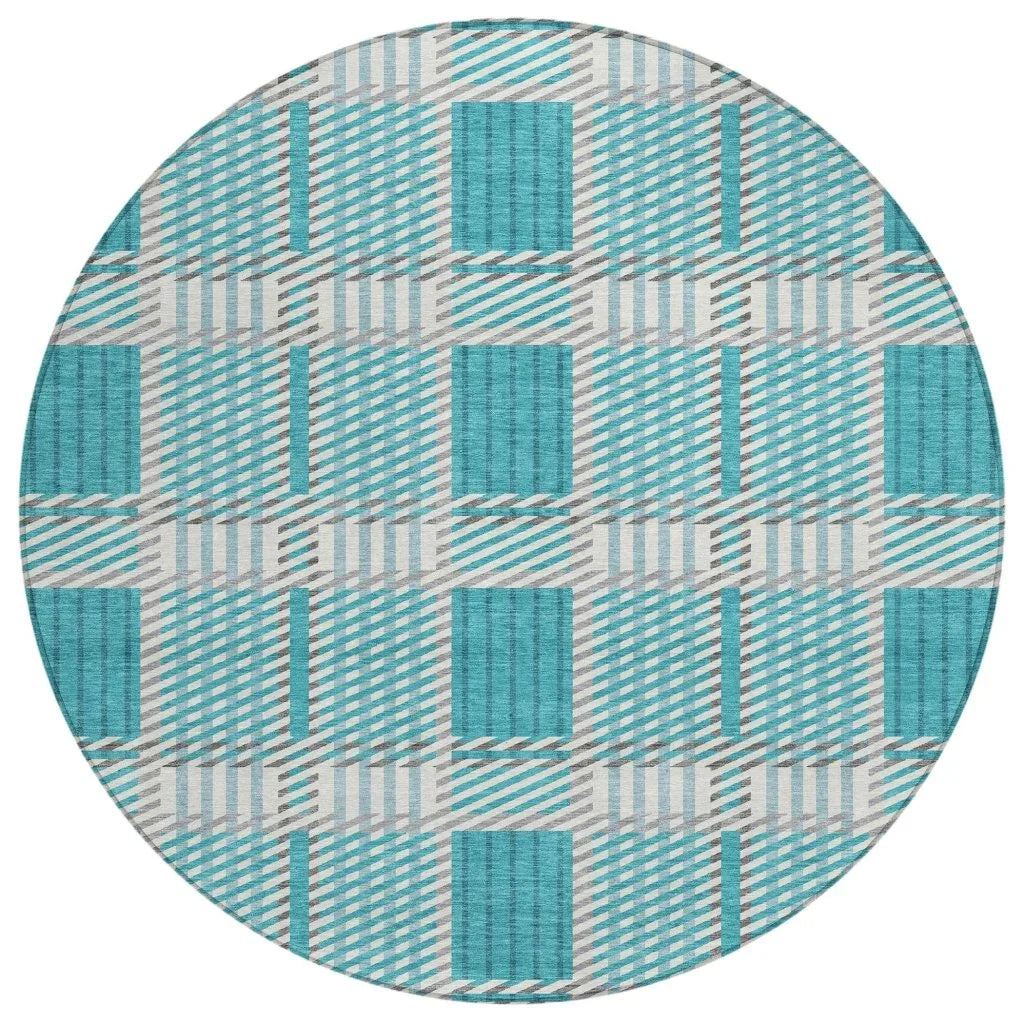 LOOMLAN Rugs Lunara Teal Washable Indoor-Outdoor Rug