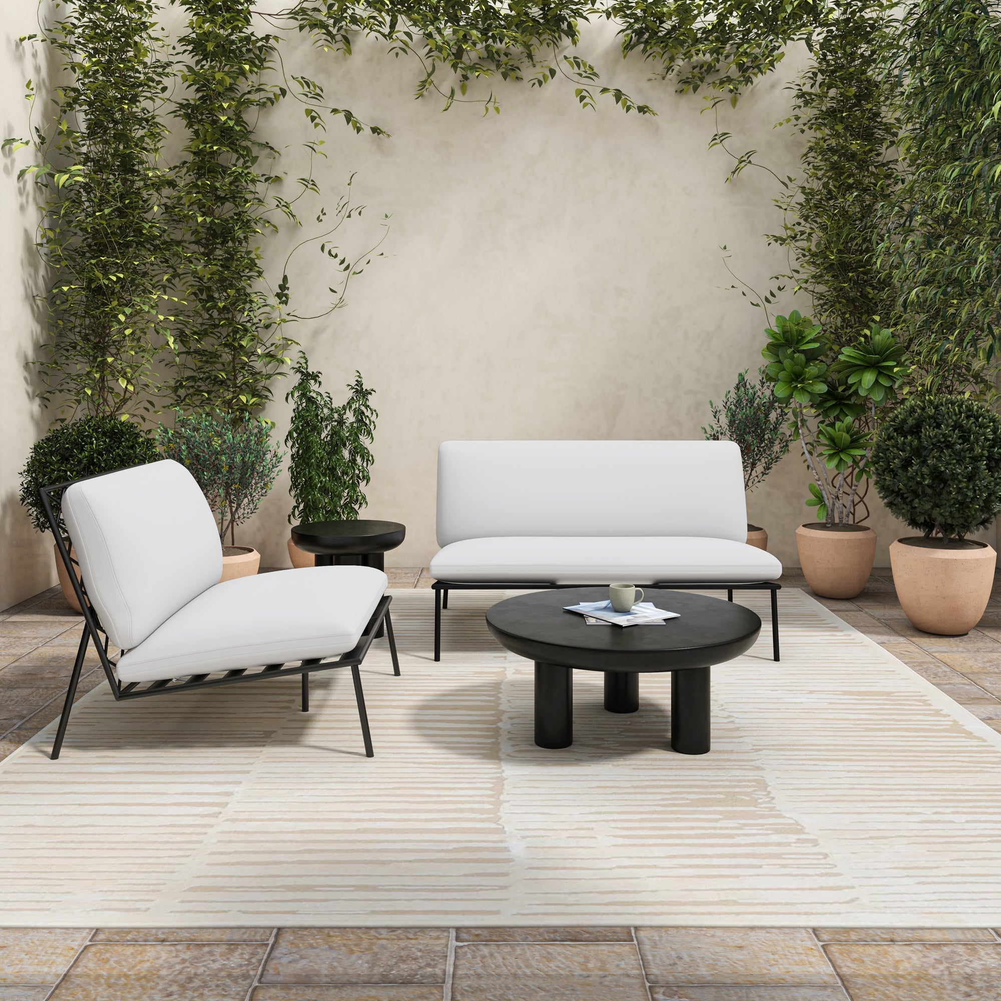 Salma Olefin Fabric Outdoor Sofa