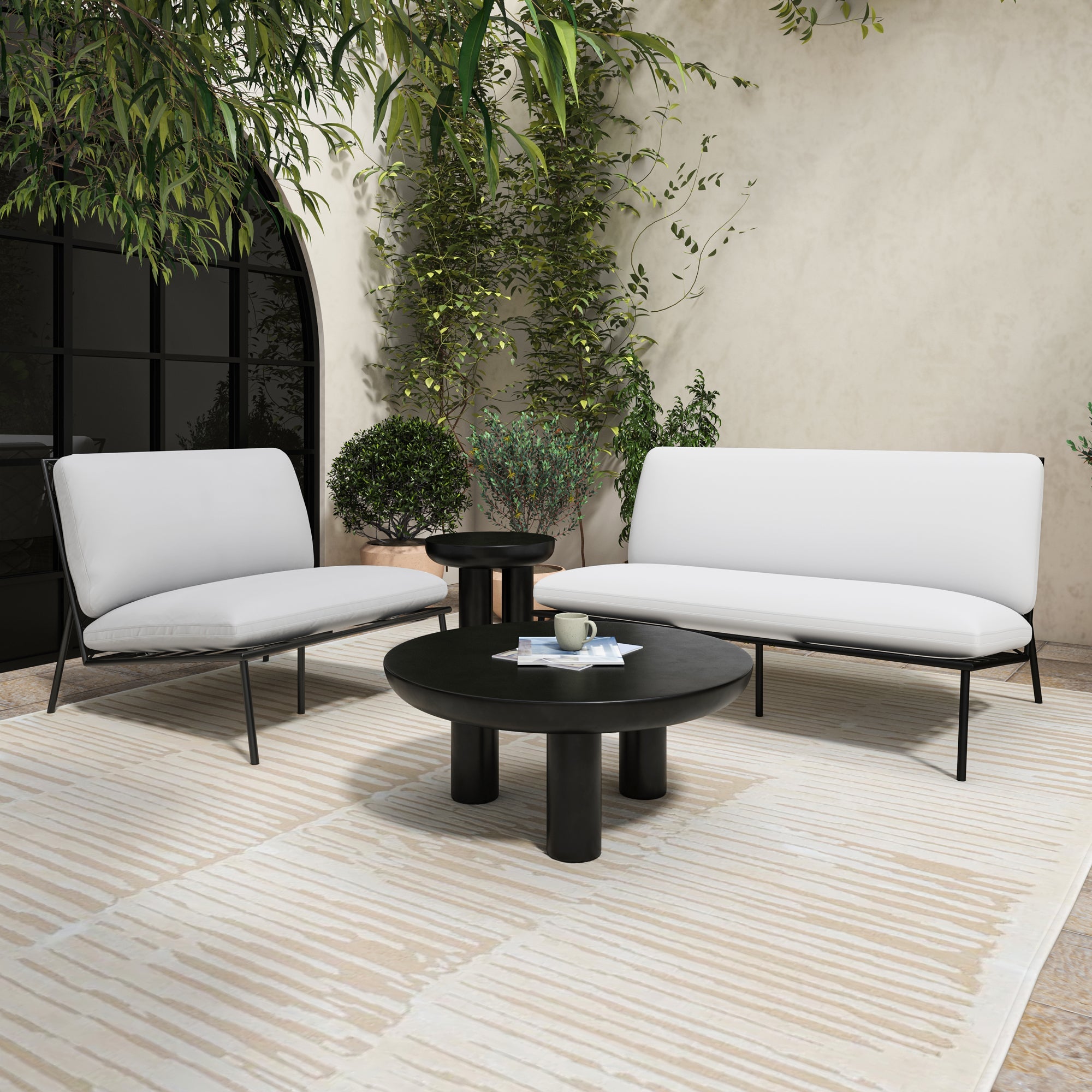 Salma Olefin Fabric Outdoor Sofa
