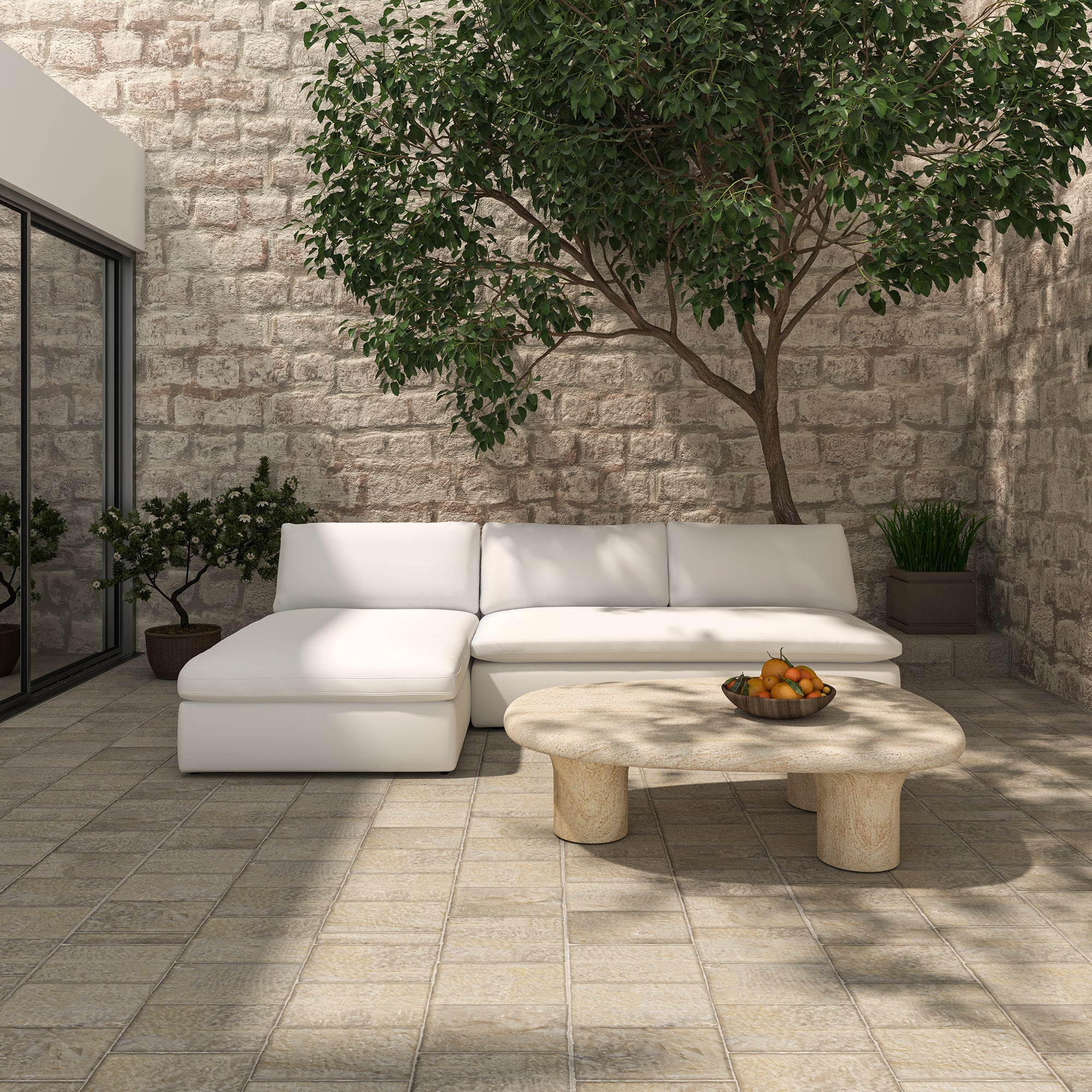 Miles Olefin Fabric Outdoor Sofa