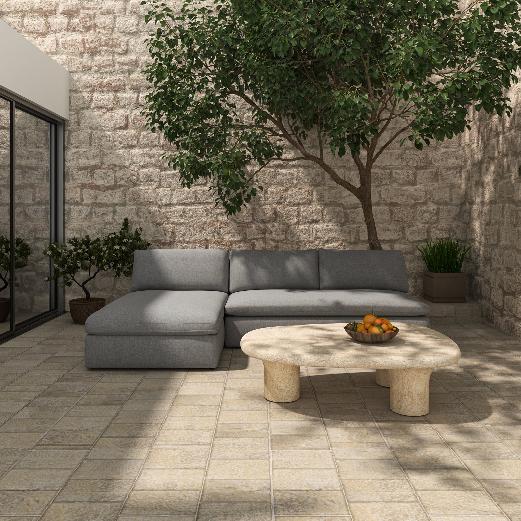 Miles Olefin Fabric Outdoor Sofa