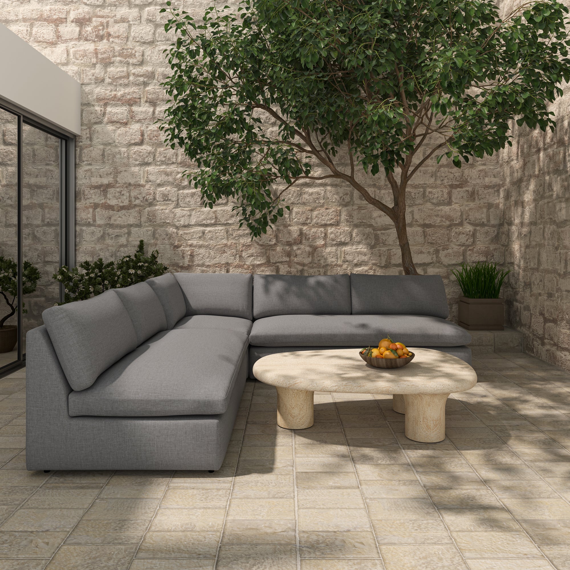 Miles Quick-Dry Foam Outdoor Corner Chair